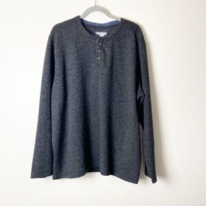 CARBON2COBALT • Men’s Polyester Rayon Blend Long Sleeve Henley Sweater Size 2XL